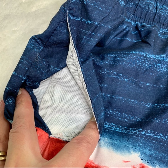 Jake Austin Red, White and Blue Swim Trunks - Picture 3 of 6